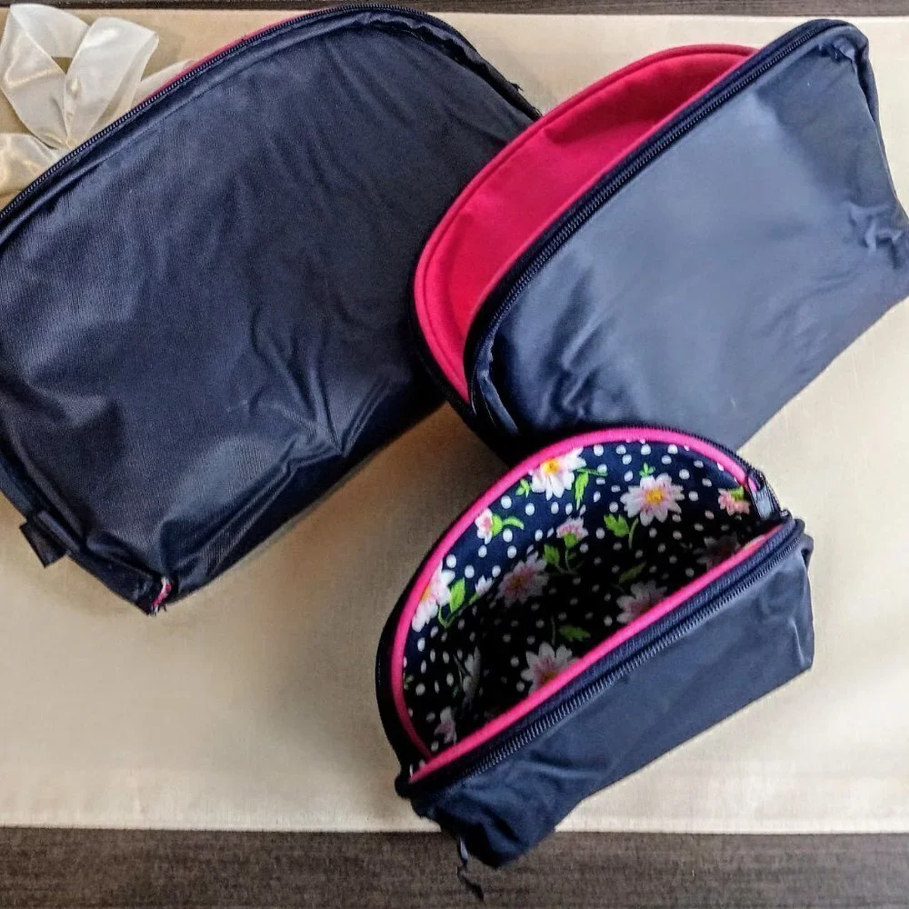 Lord & Taylor 3-Pc. Floral Cosmetic Bag Set